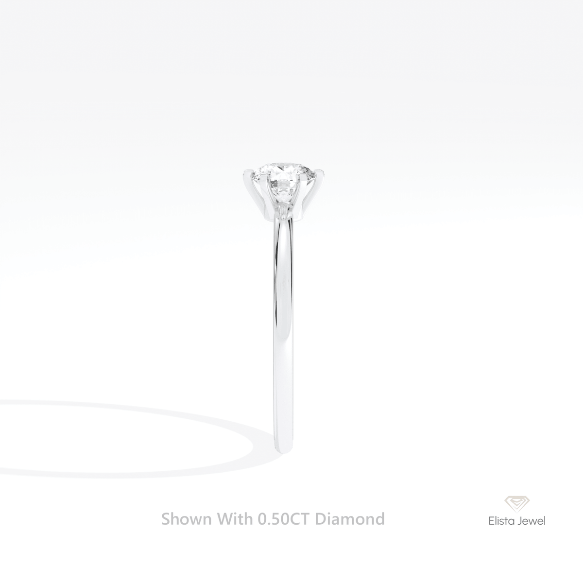 Round Cut Solitaire Engagement Lab Grown Diamond Ring - Additional View