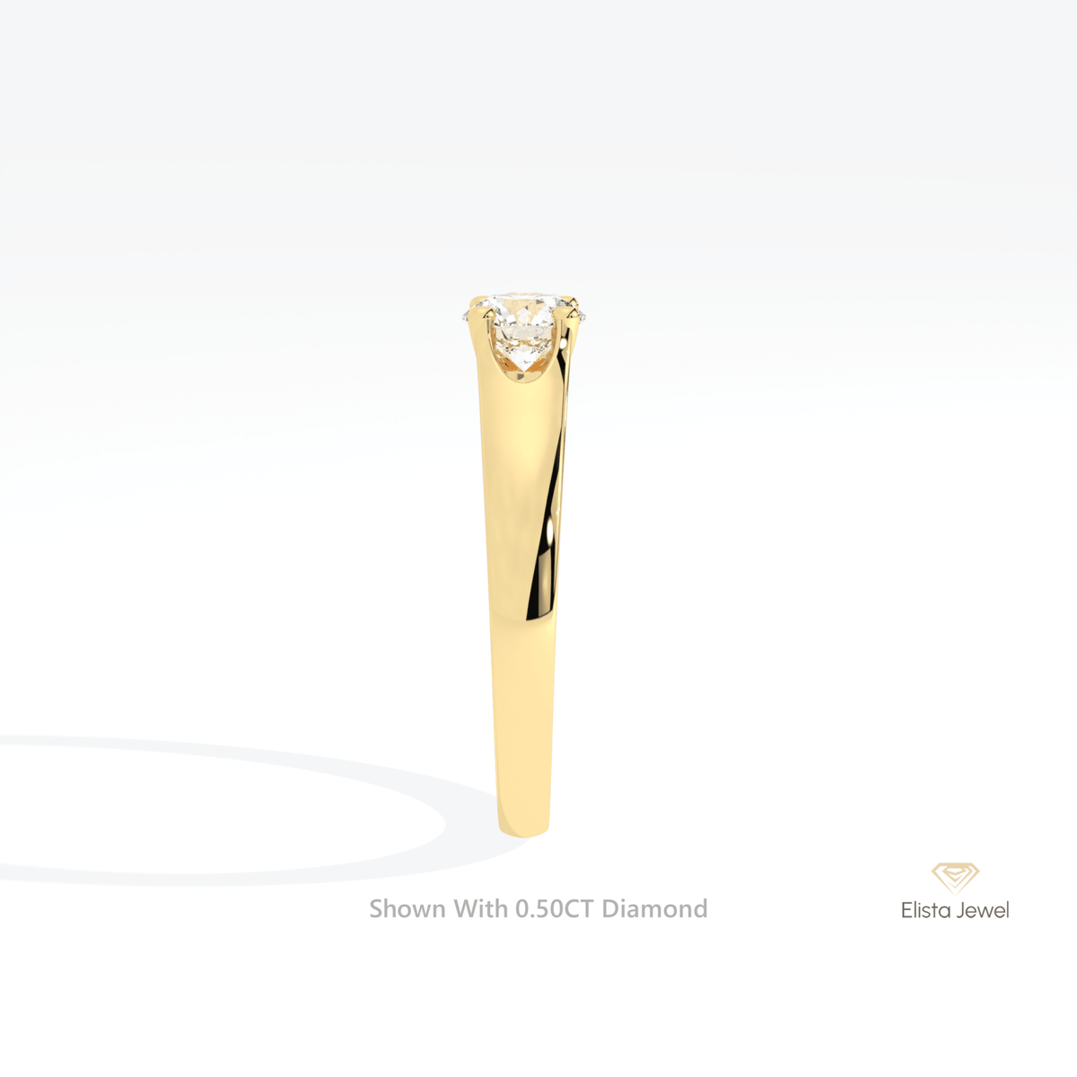 Round Cut Solitaire Engagement Lab Grown Diamond Ring - Additional View