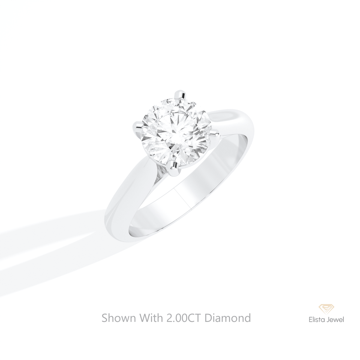 Round Cut Solitaire Engagement Lab Grown Diamond Ring in 14K Rose Gold - Profile View