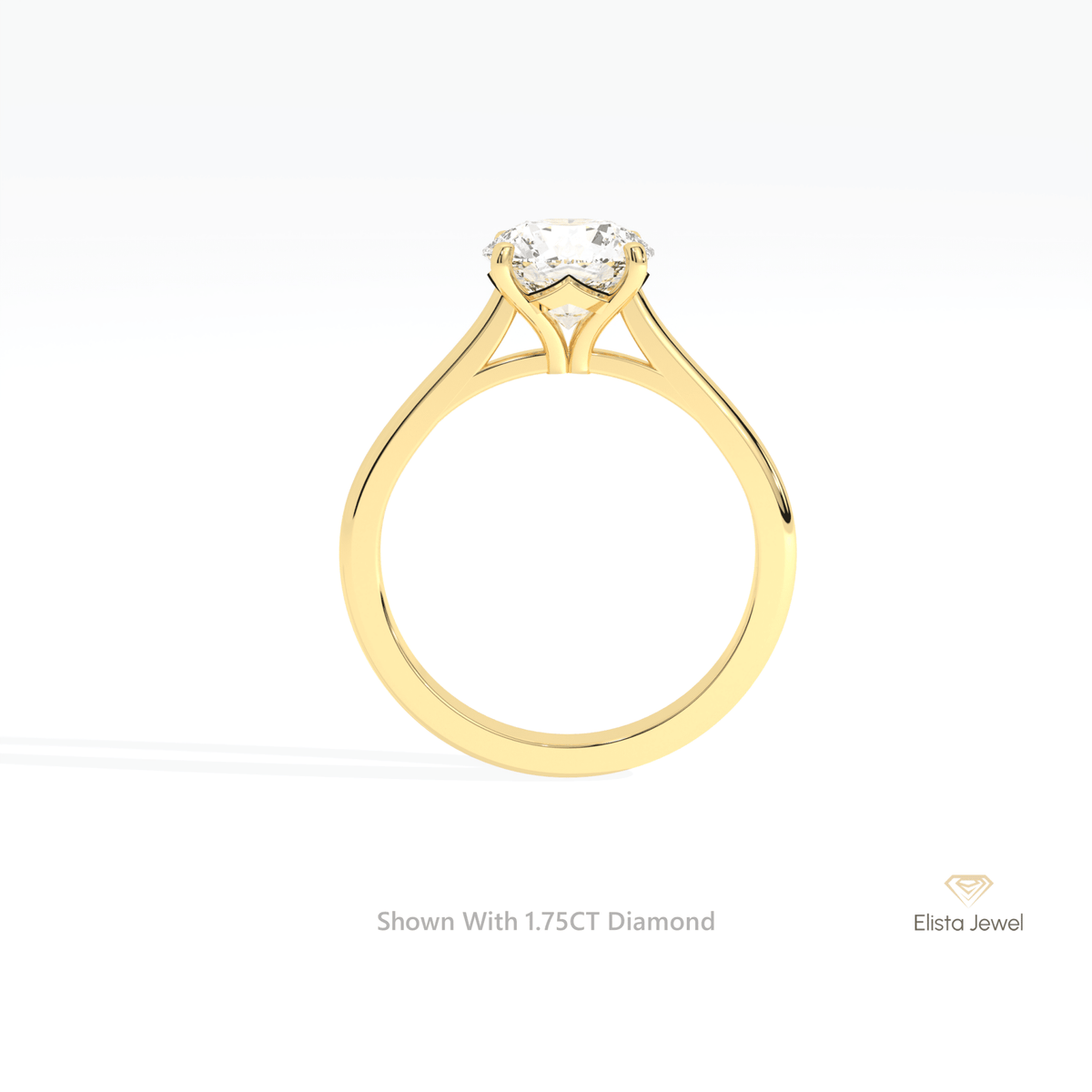 Round Cut Solitaire Engagement Lab Grown Diamond Ring in Platinum - Lifestyle View