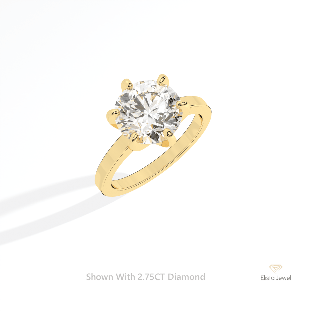 Round Cut Solitaire Engagement Lab Grown Diamond Ring in Platinum - Lifestyle View