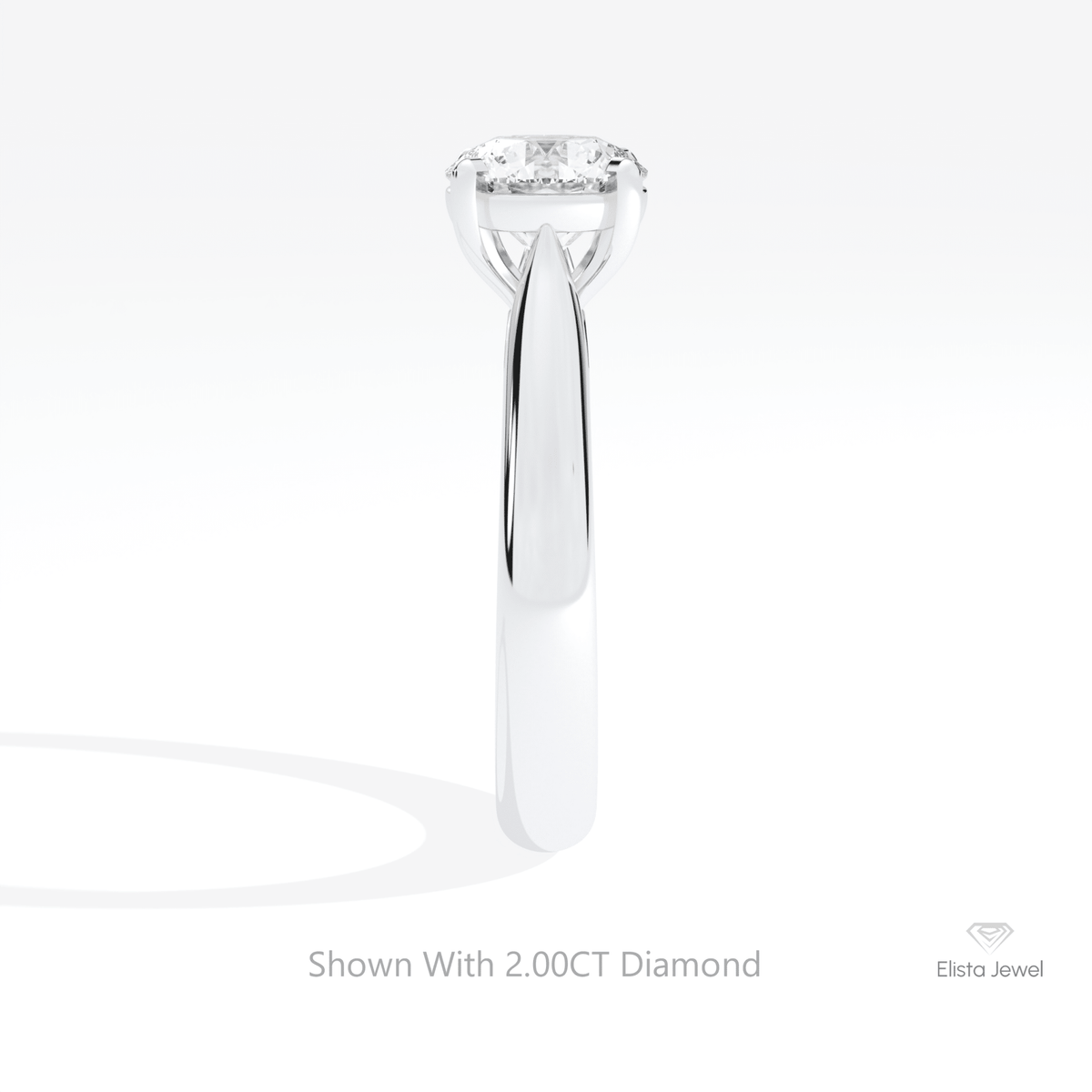 Round Cut Solitaire Engagement Lab Grown Diamond Ring in 18K Yellow Gold - Perspective View