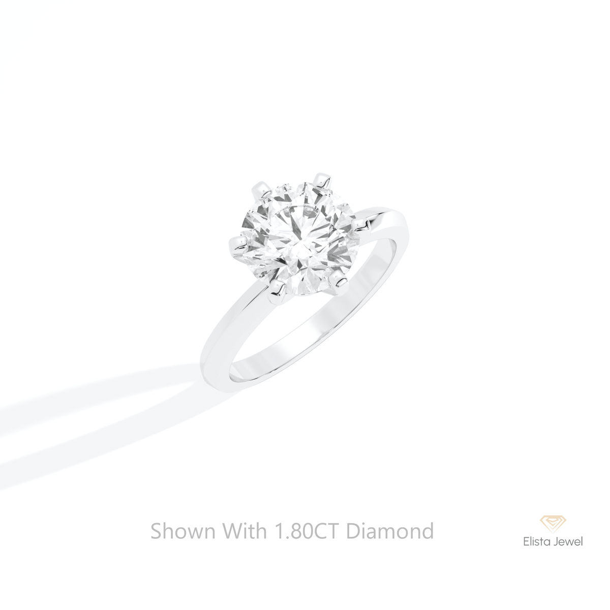 Round Cut Solitaire Engagement Lab Grown Diamond Ring in 10K Yellow Gold - Side View