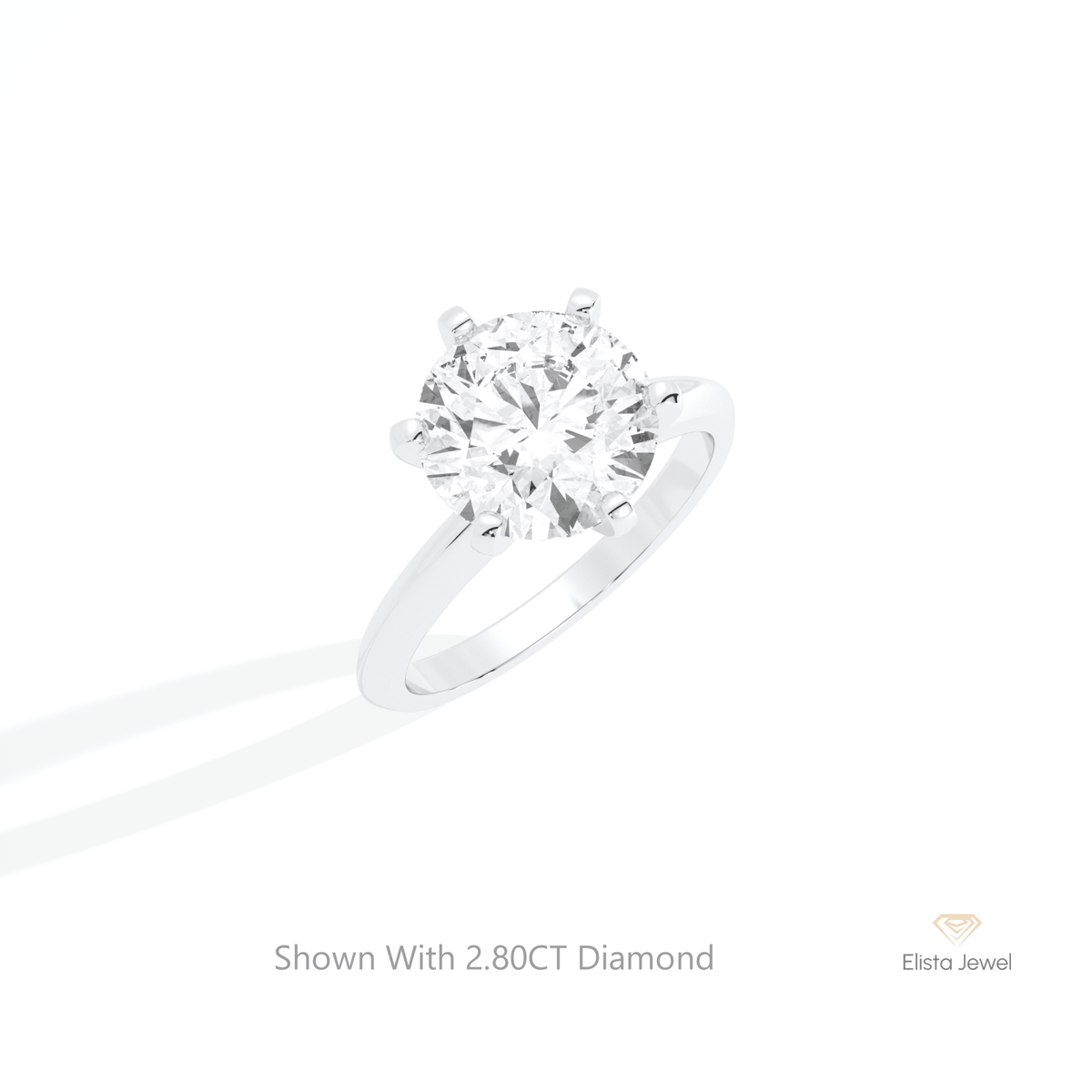 Round Cut Solitaire Wedding Lab Grown Diamond Ring in 14K Rose Gold - Profile View