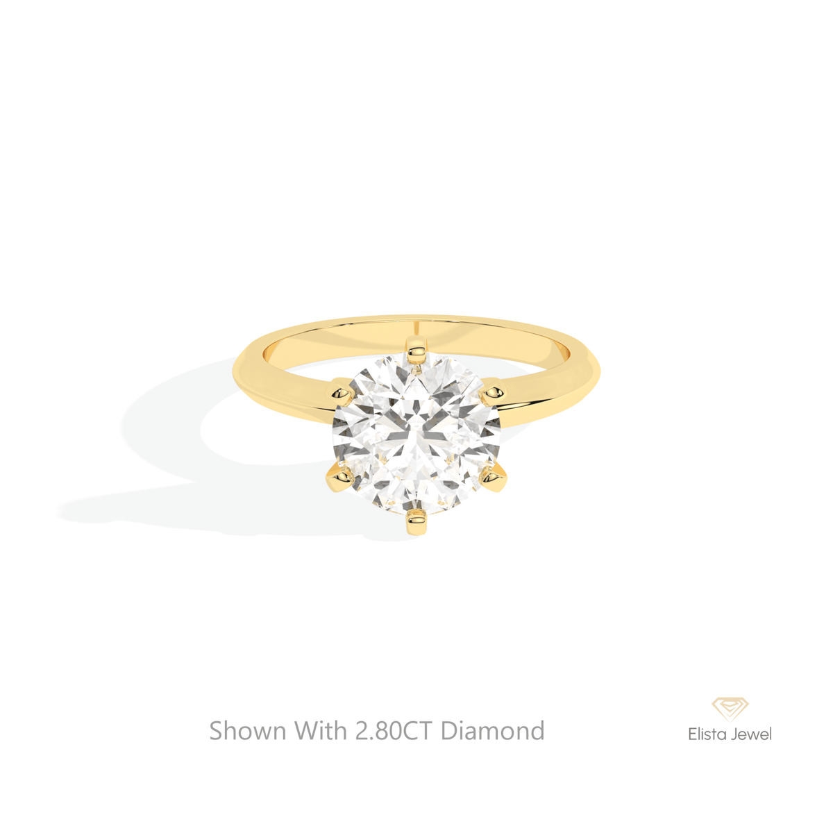 Round Cut Solitaire Wedding Lab Grown Diamond Ring in 10K White Gold - Front View