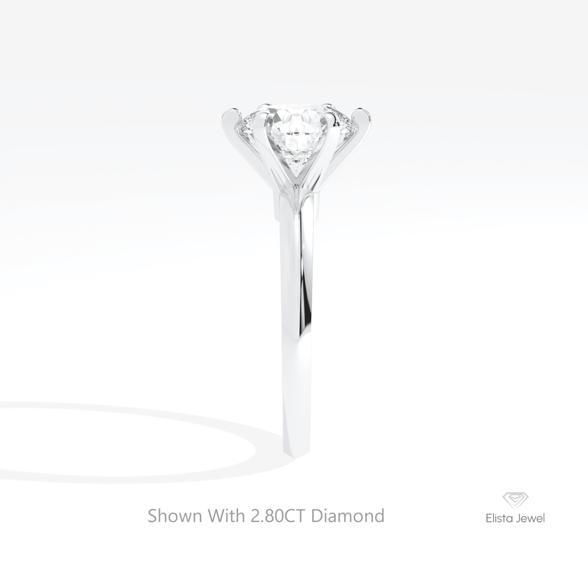 Round Cut Solitaire Wedding Lab Grown Diamond Ring in 18K Yellow Gold - Perspective View