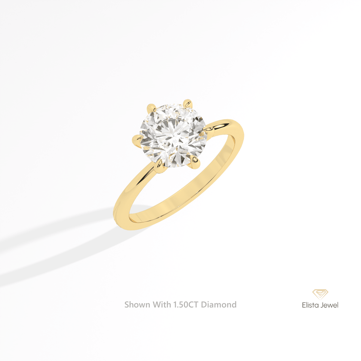 Round Cut Solitaire Wedding Lab Grown Diamond Ring in Platinum - Lifestyle View