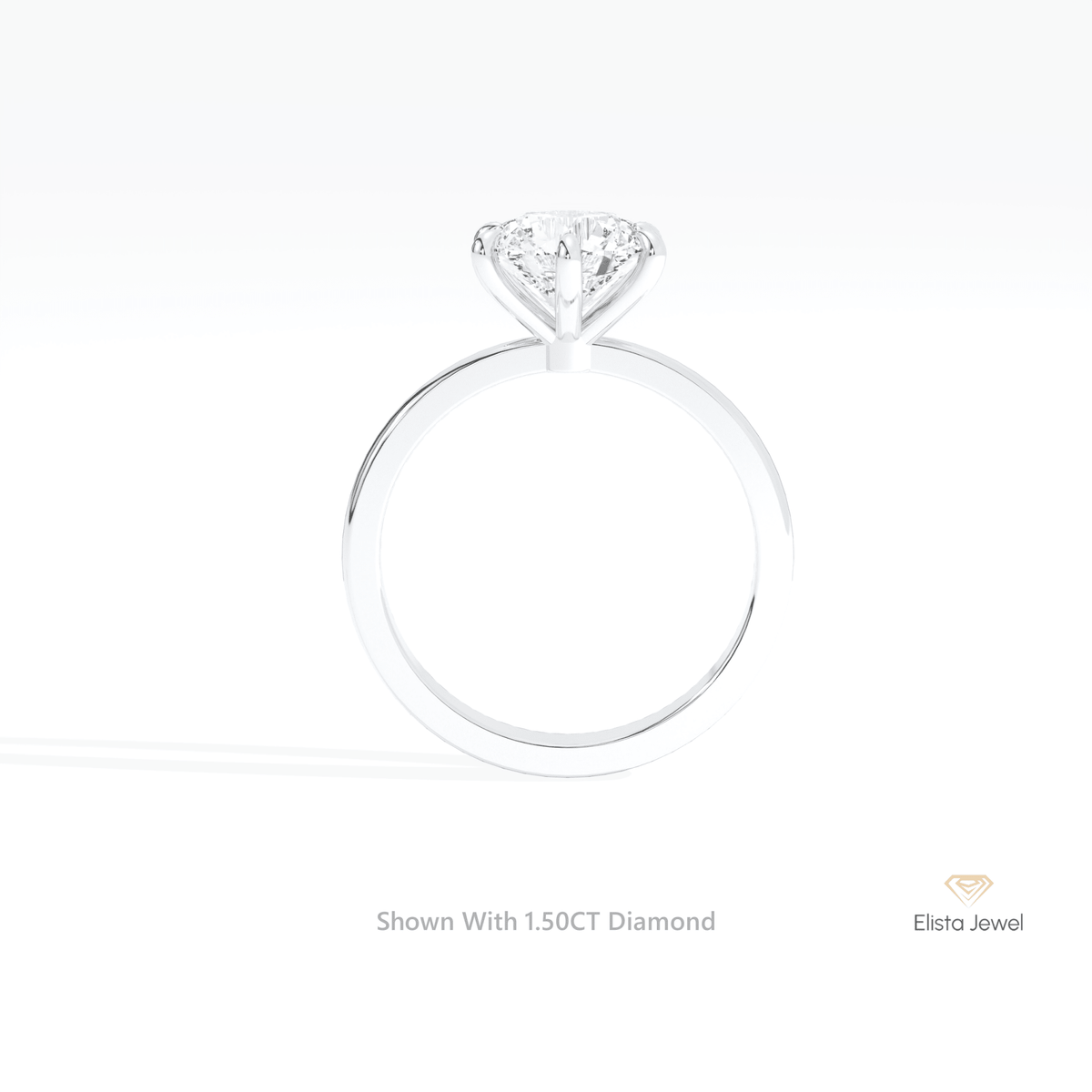 Round Cut Solitaire Wedding Lab Grown Diamond Ring in 10K Rose Gold - Angled View