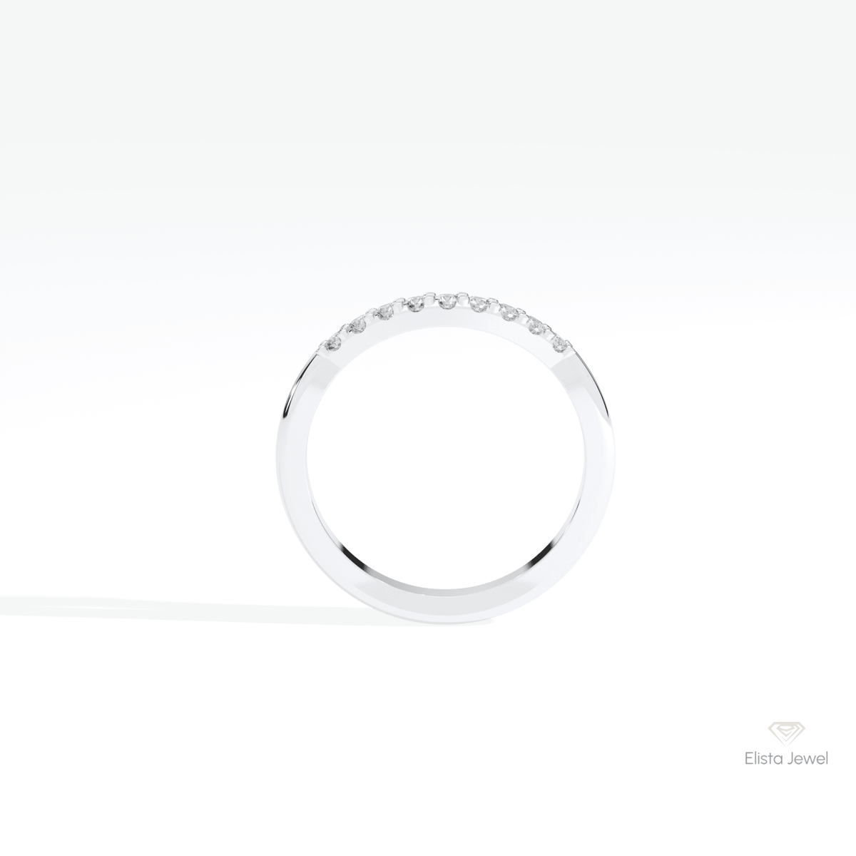 Round Cut Stacking Wedding Lab Grown Diamond Band - Alternative View