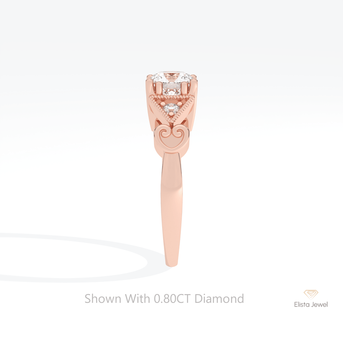 Round Cut Vintage Engagement Lab Grown Diamond Ring - Additional View