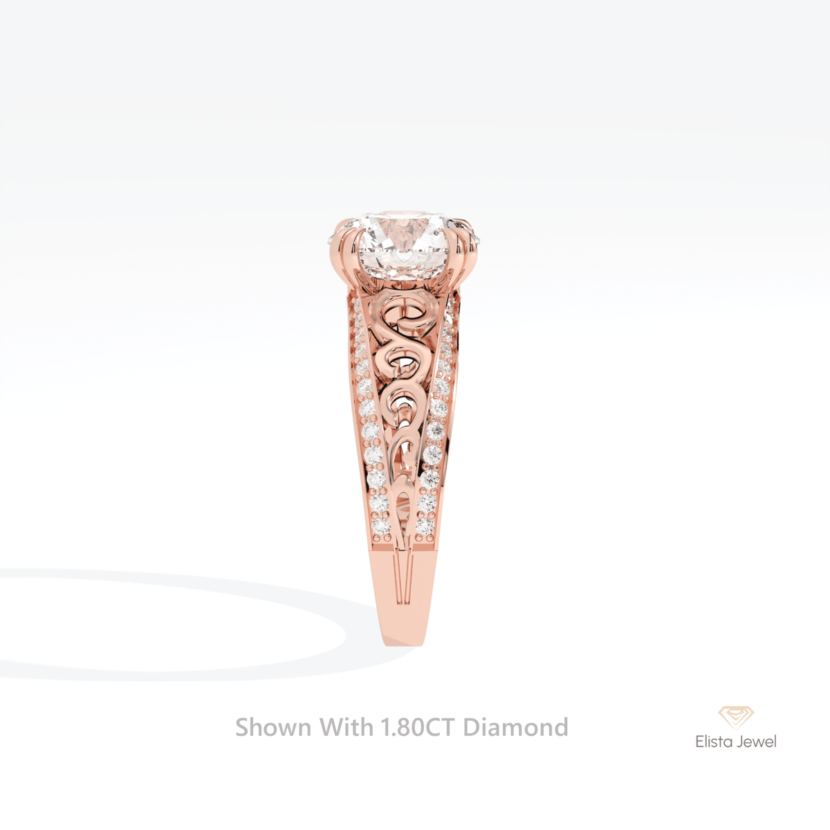Round Cut Vintage Wedding Lab Grown Diamond Ring - Additional View
