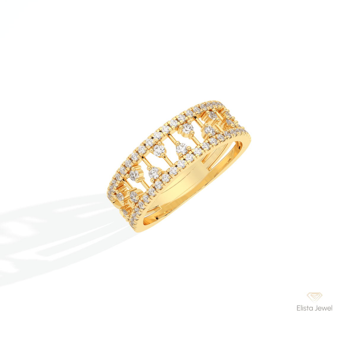 Round Cut Wedding Lab Grown Diamond Band in Platinum - Lifestyle View
