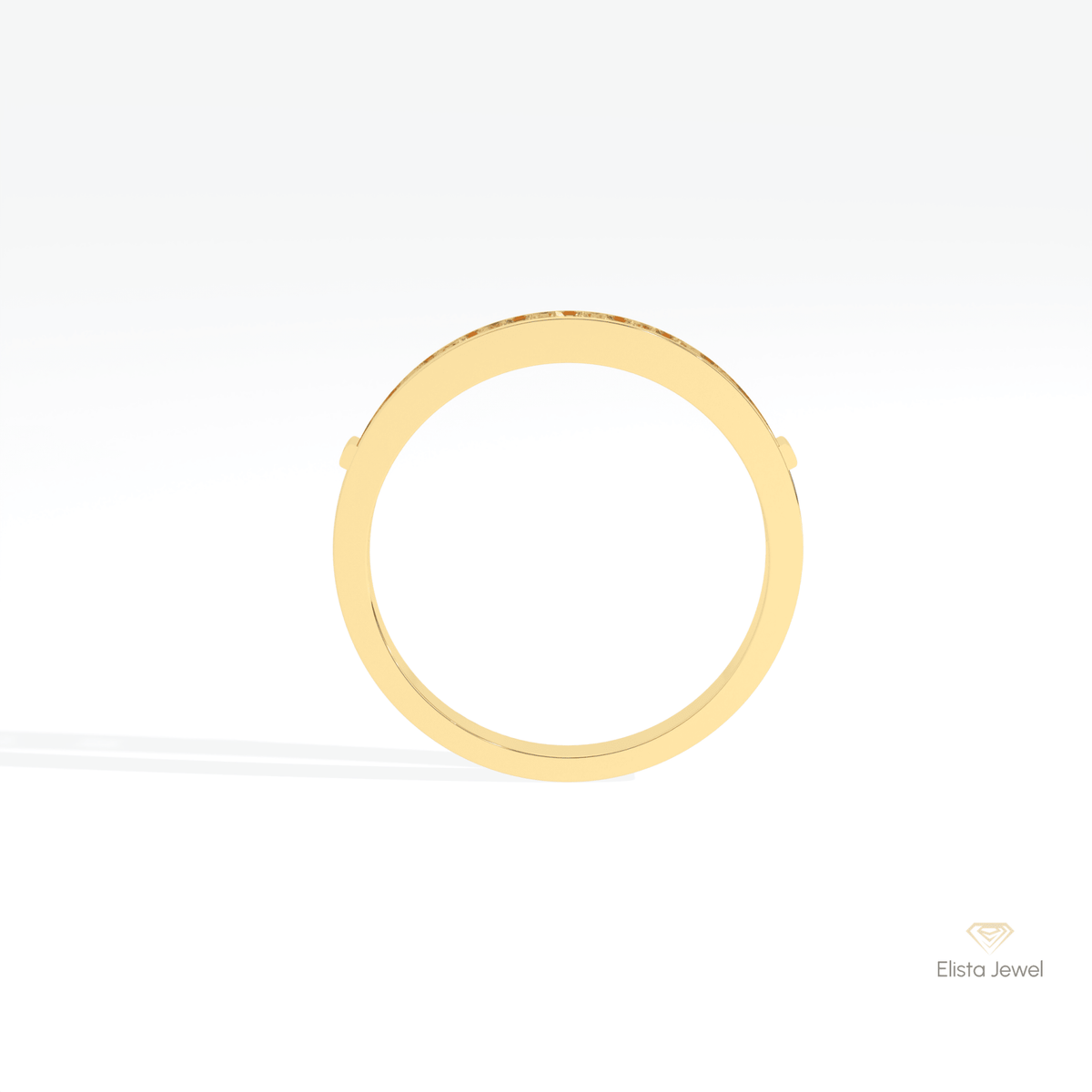 Round Cut Wedding Lab Grown Diamond Band in 10K Rose Gold - Angled View