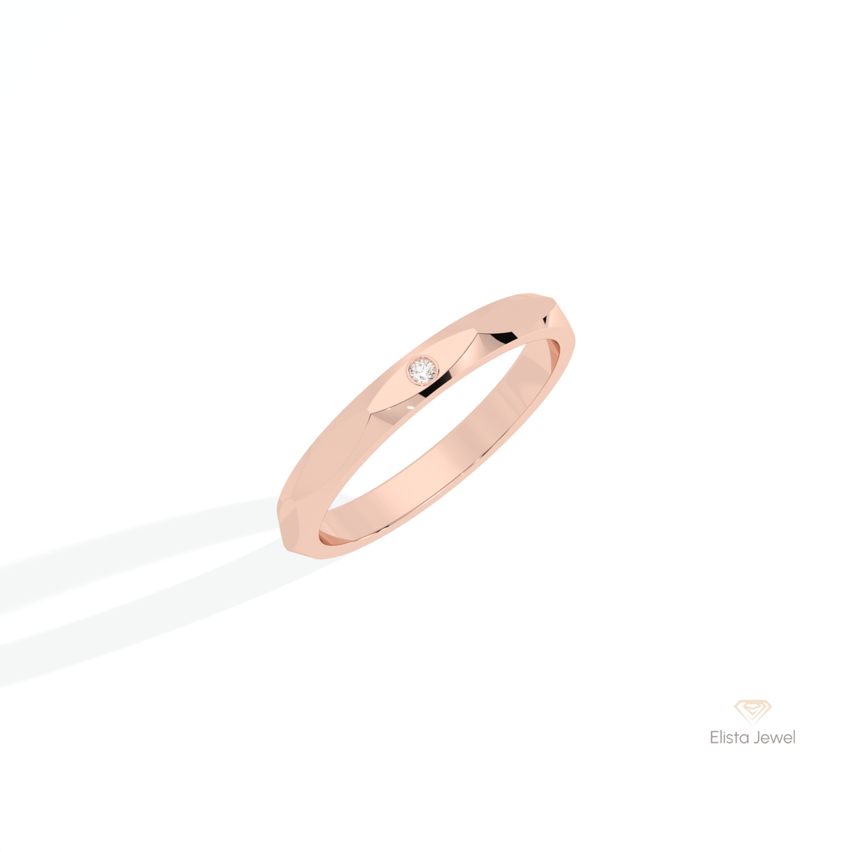 Round Cut Wedding Lab Grown Diamond Band in Platinum - Lifestyle View