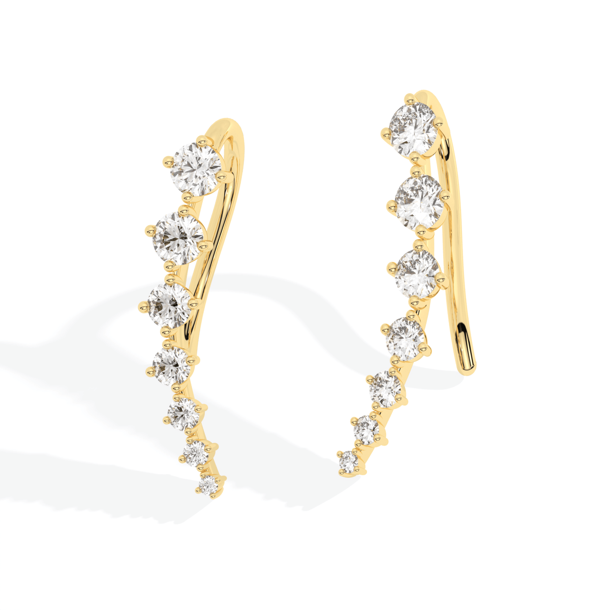 Seven Star Diamond Cuff Earring - Close-up View