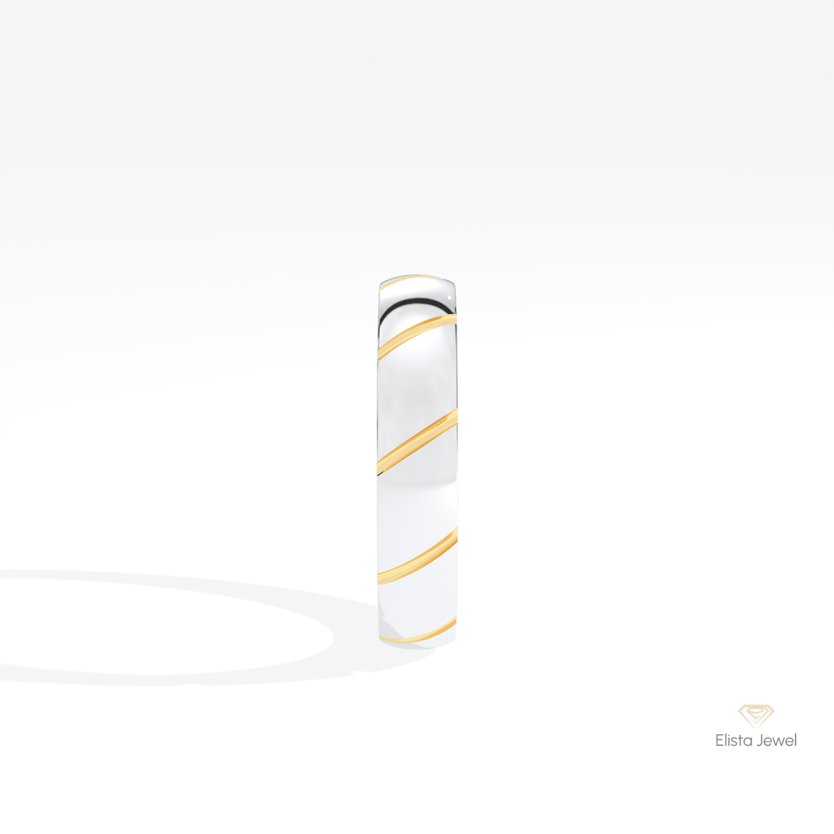 Two Tone 14K Gold Wedding Lab Grown Diamond Band - View 16