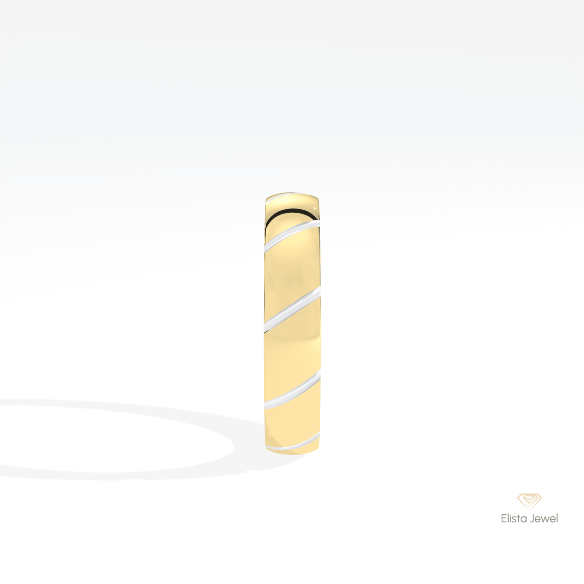 Two Tone 14K Gold Wedding Lab Grown Diamond Band - Additional View