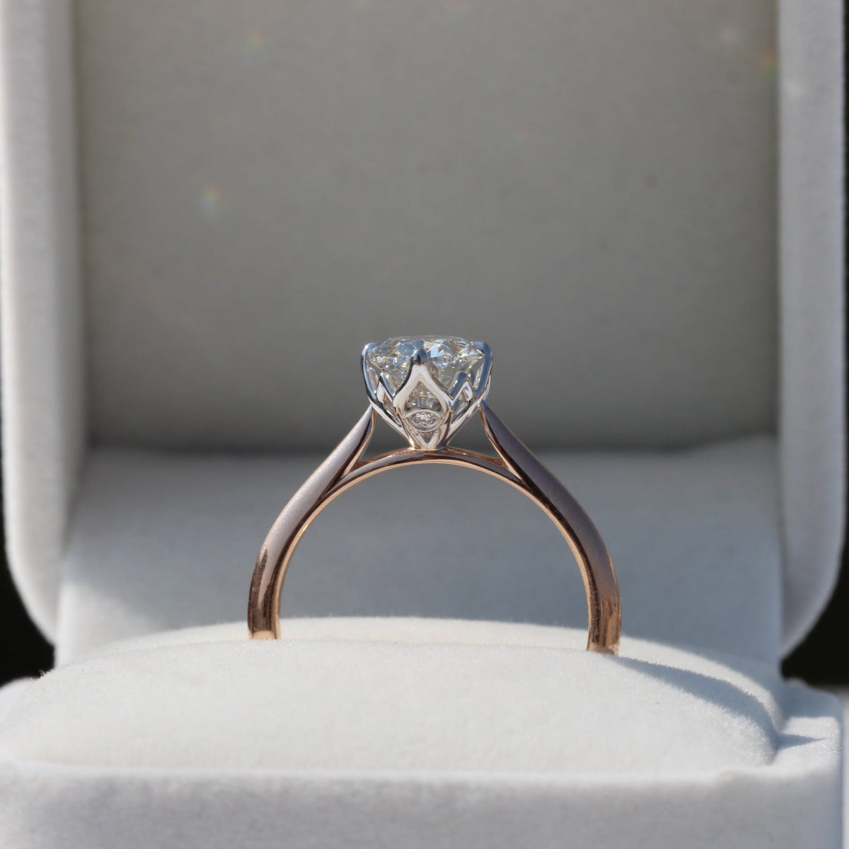 Oval Cut Solitaire Wedding Lab Grown Diamond Ring - Perspective View