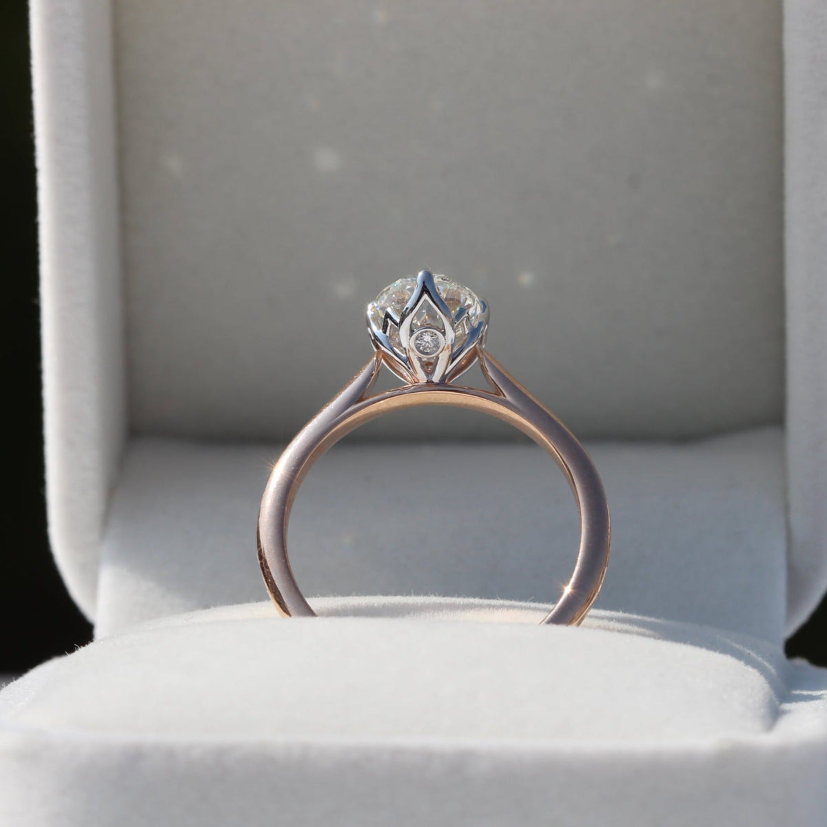 Oval Cut Solitaire Wedding Lab Grown Diamond Ring - Profile View