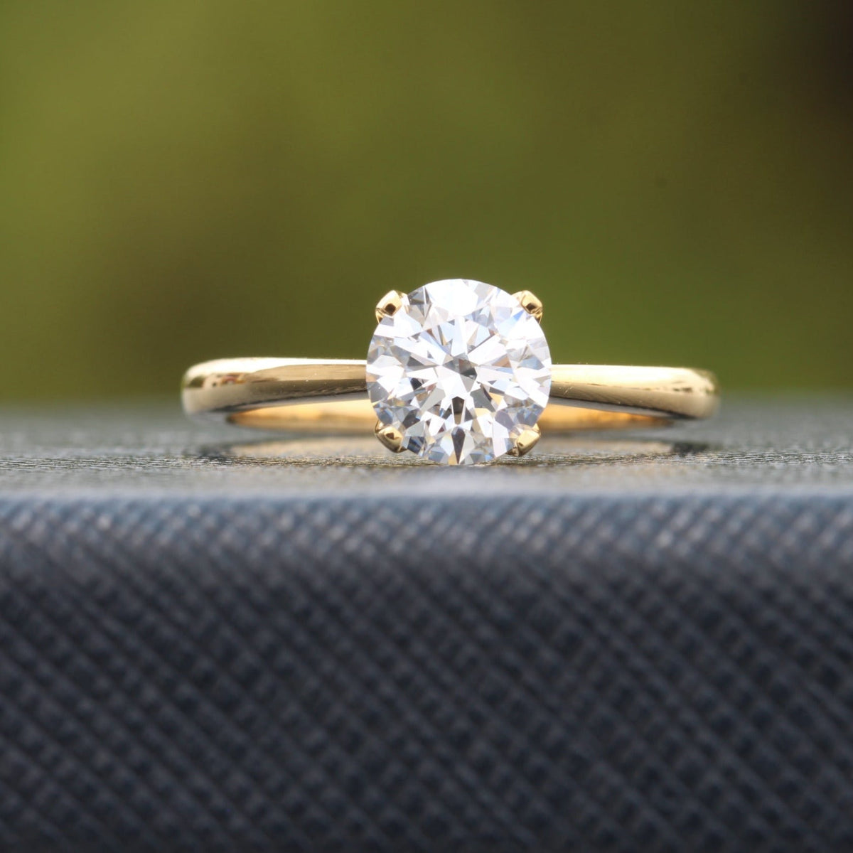 Round Cut Solitaire Engagement Lab Grown Diamond Ring in 10K White Gold - Front View