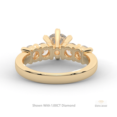 Round Cut Five Stone Engagement Ring