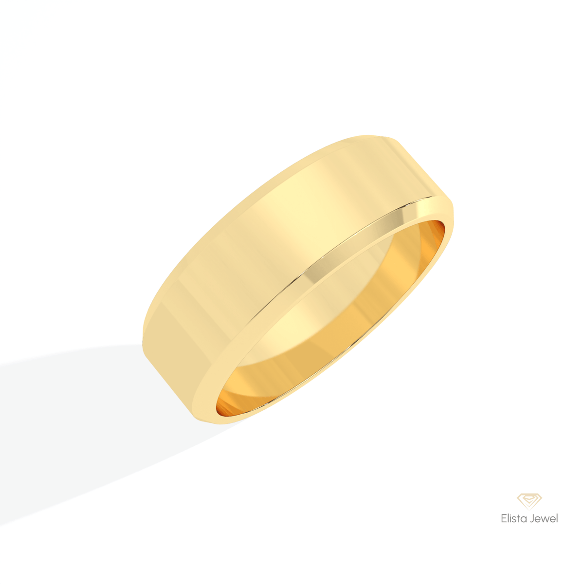 10K Gold Plain Wedding Lab Grown Diamond Band - Perspective View