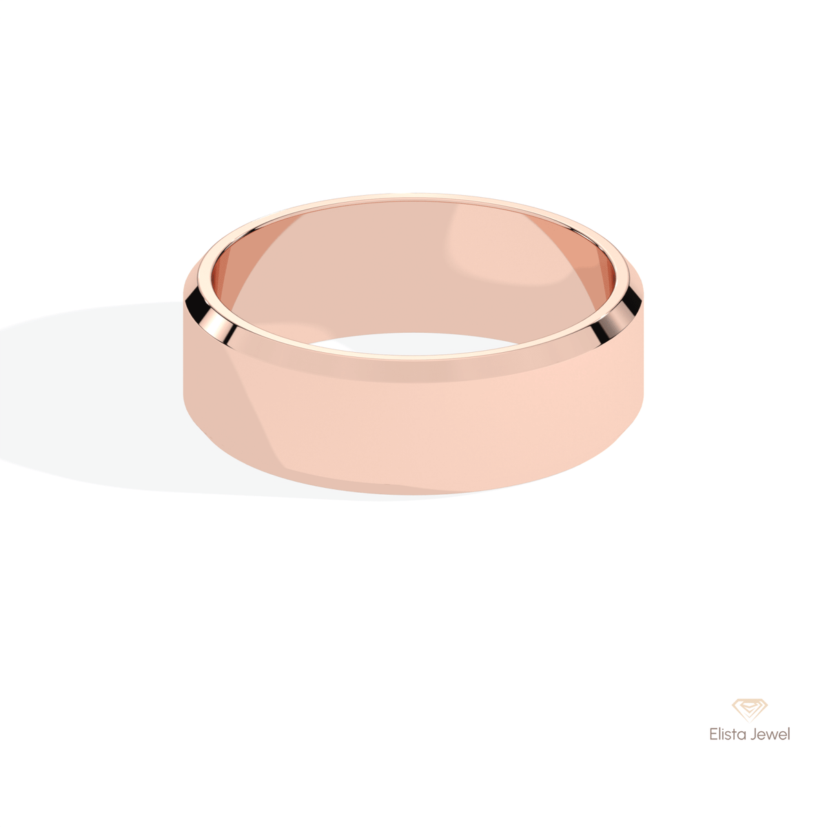 10K Gold Plain Wedding Lab Grown Diamond Band - Angled View