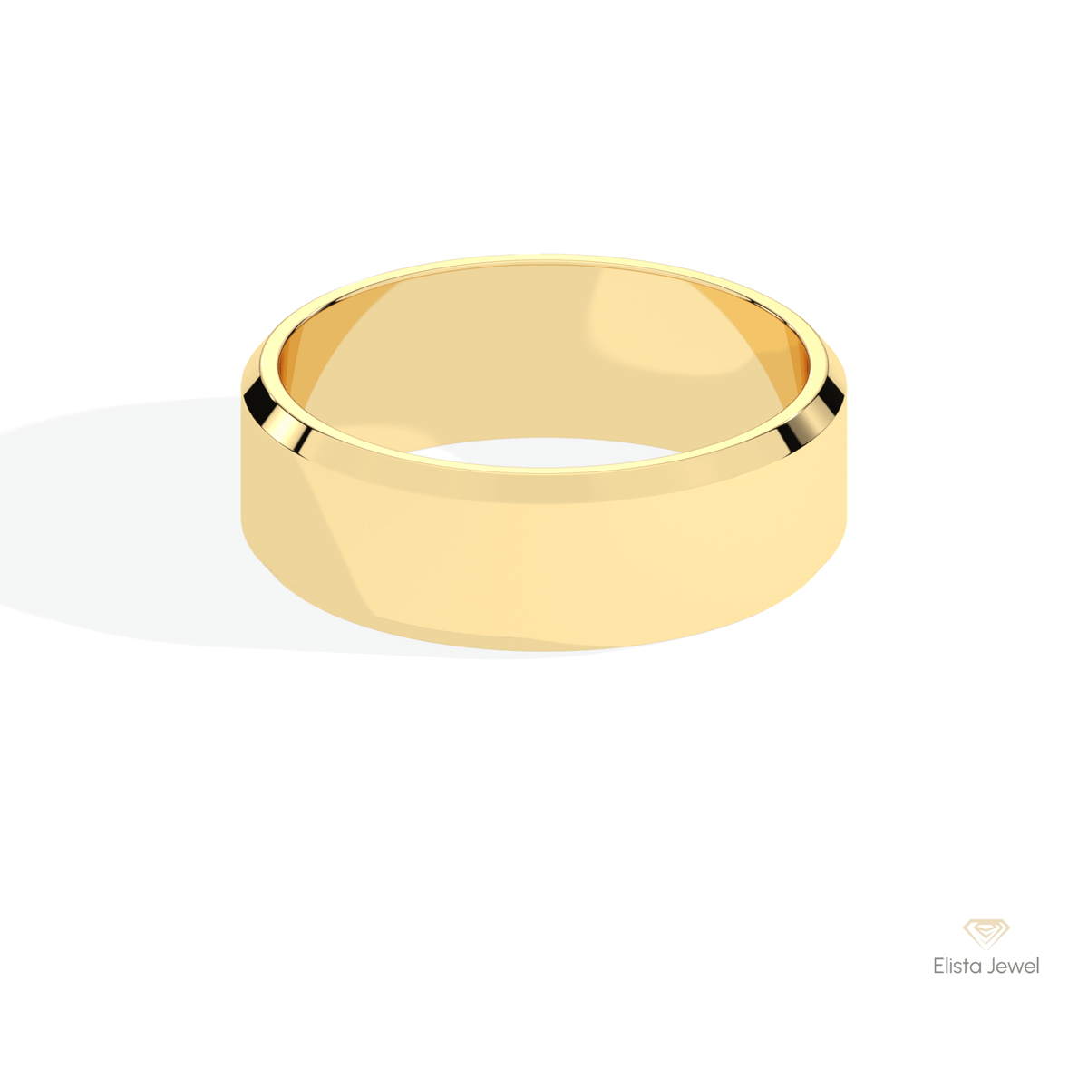 10K Gold Plain Wedding Lab Grown Diamond Band - Close-up View