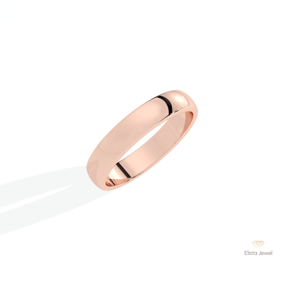14K Gold Comfort Fit Plain Wedding Lab Grown Diamond Band - Lifestyle View