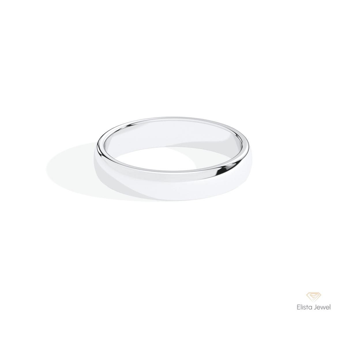 14K Gold Comfort Fit Plain Wedding Lab Grown Diamond Band - Front View