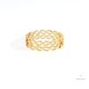 14K Gold Mesh Wedding Lab Grown Diamond Band - Ring on Hand View