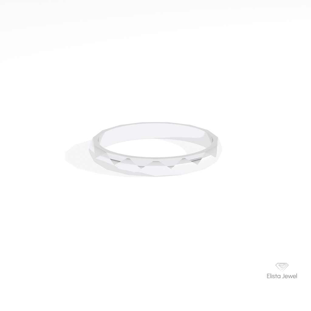 14K Gold Unique Plain Wedding Lab Grown Diamond Band - Front View