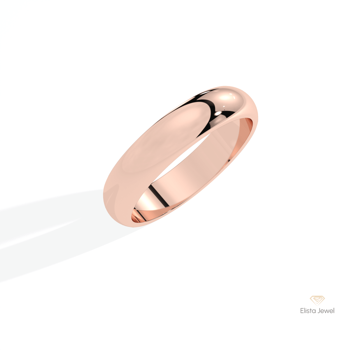 18K Gold Unique Plain Wedding Lab Grown Diamond Band - Side View