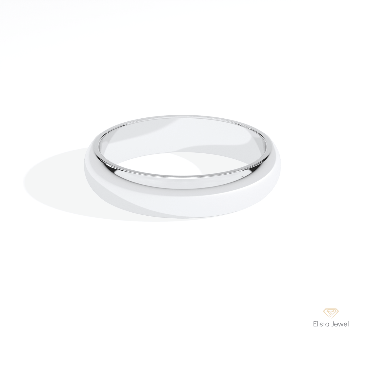 18K Gold Unique Plain Wedding Lab Grown Diamond Band - Detail View