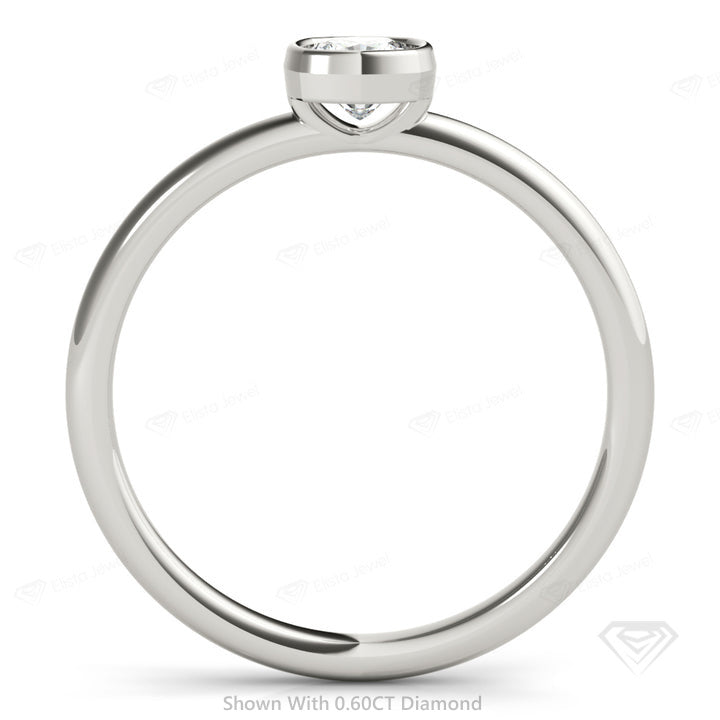 Cushion Cut Bezel Solitaire Wedding Ring