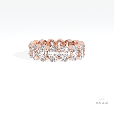 Oval Cut Full Eternity Engagement Band