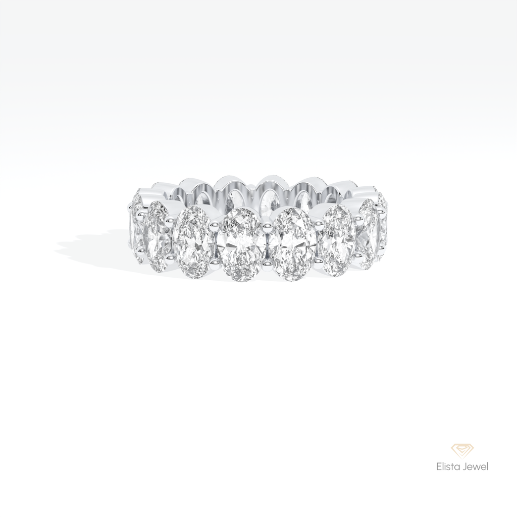 Oval Cut Full Eternity Engagement Band