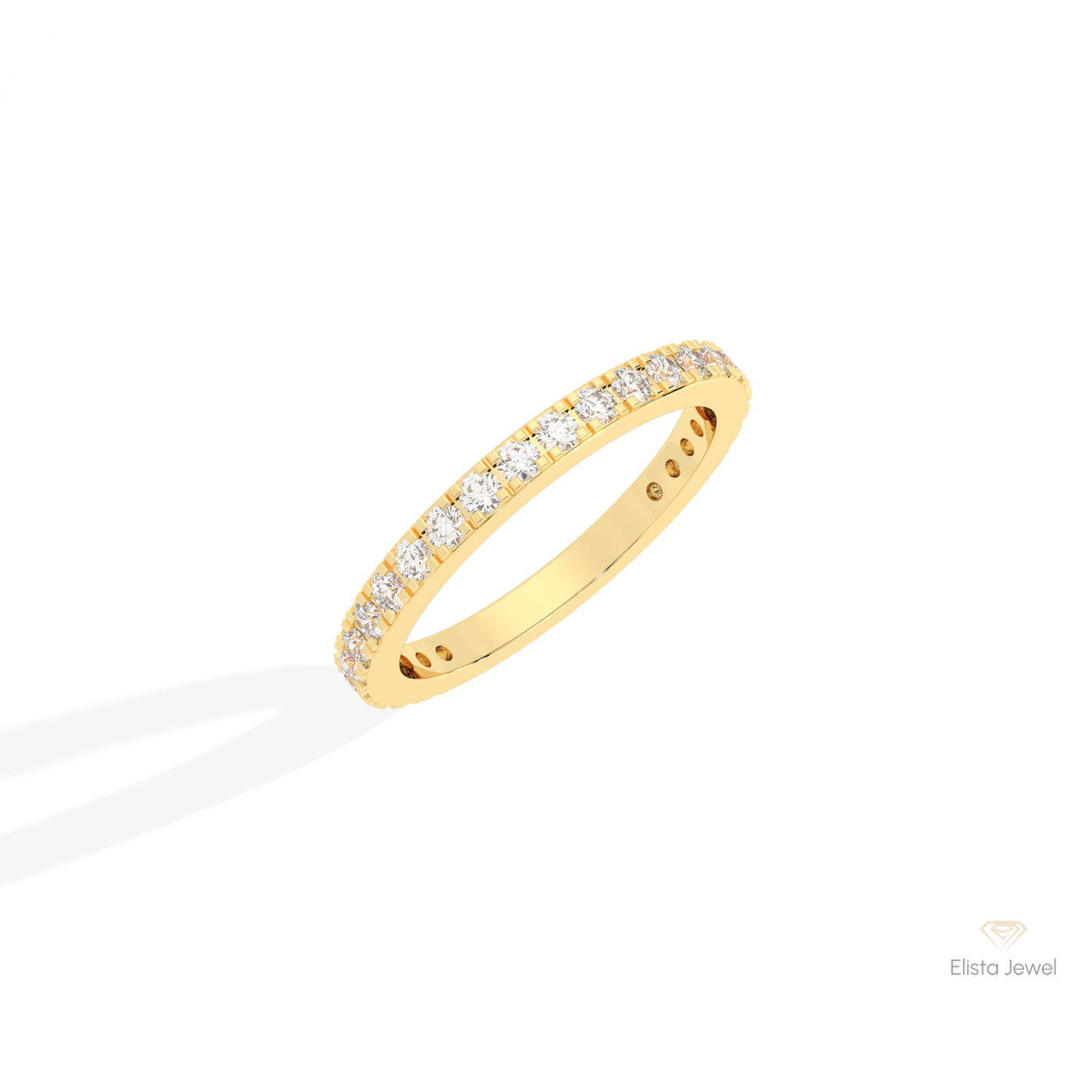 Round Cut Half Eternity Stacking Band