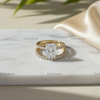 Radiant Cut Lab Grown Diamond Hidden Halo Engagement Ring In 14K Solid Yellow Gold, Certified Diamond Ring For Women