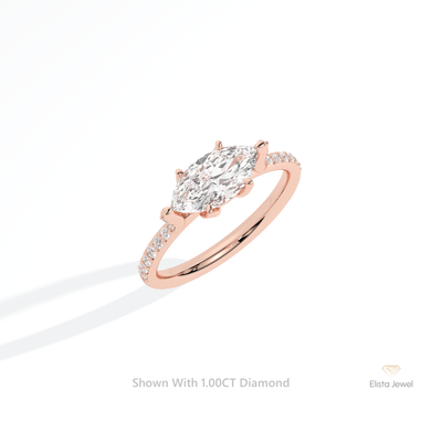 Marquise Cut Accent Engagement Ring