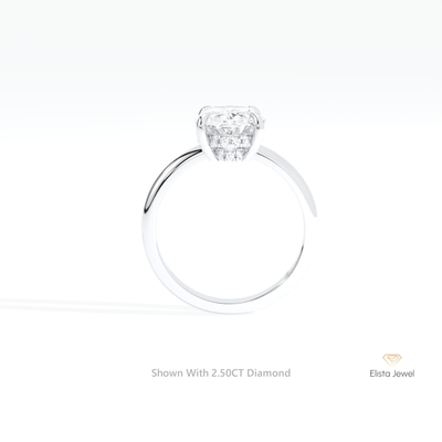 Oval Cut Double Hidden Halo Engagement Ring