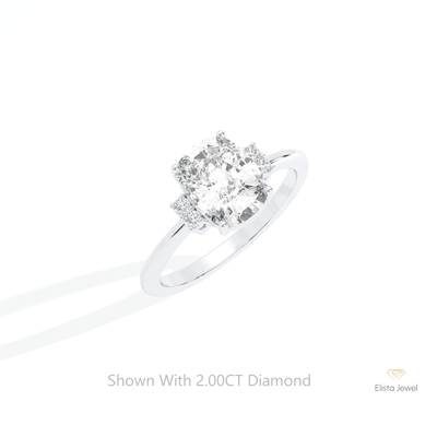 Elongated Cushion Cut Cluster Ring