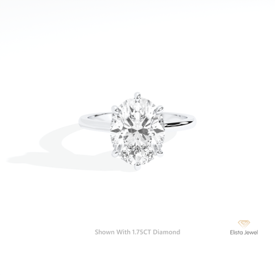 Oval Cut Hidden Halo Engagement Ring