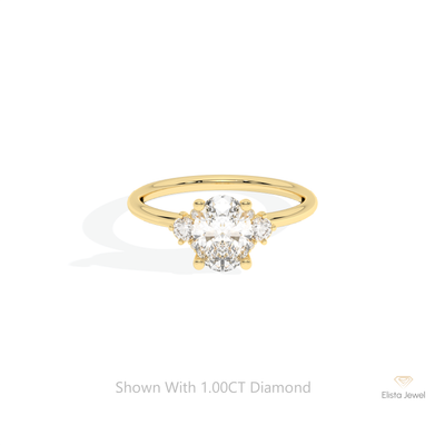 Oval Cut Cluster Engagement Ring