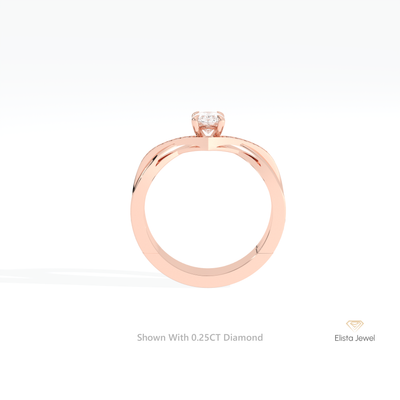 Oval Cut Solitaire Accent Engagement Ring