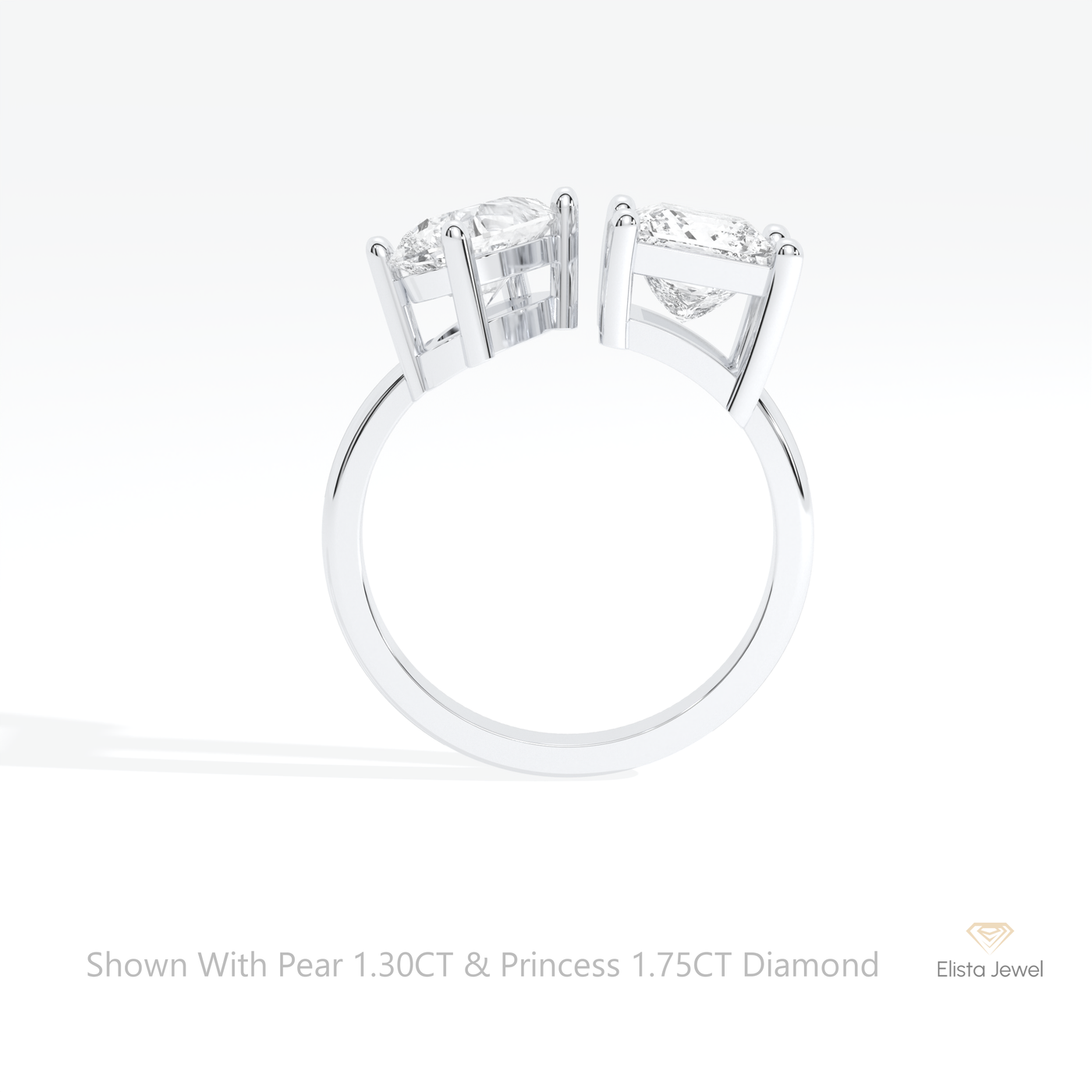 Pear And Princess Cut Toi Et Moi Ring