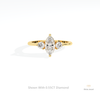 Marquise Cut Three Stone Wedding  Ring