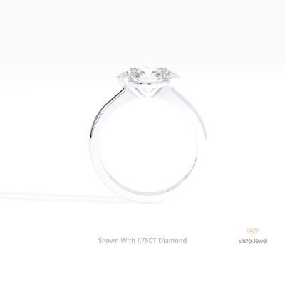 East West Oval Cut Bezel Solitaire Ring