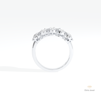 Elongated Cushion Cut Five Stone Ring