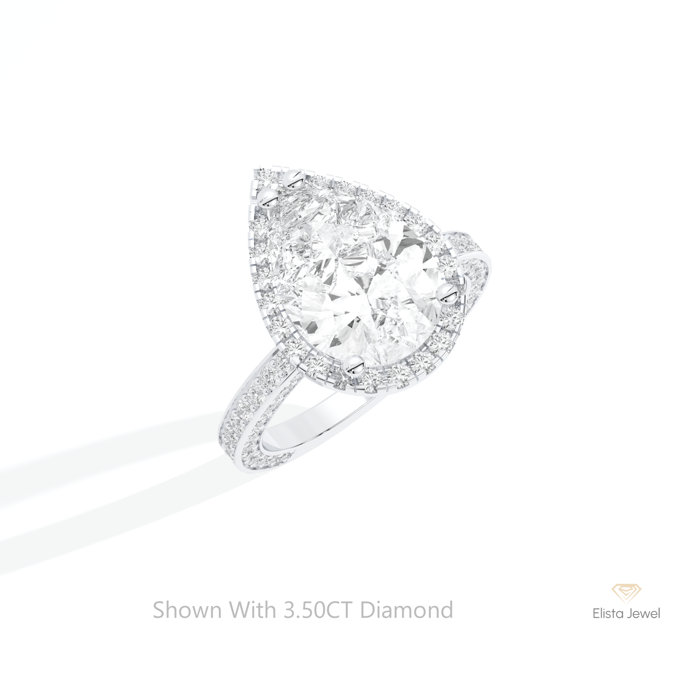 Pear Cut Halo Accent Wedding Ring